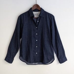 Muji Navy Windowpane Check Shirt